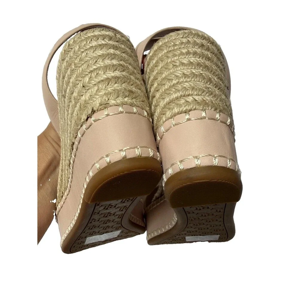 Lauren Ralph Lauren Hilarie Espadrille Platform Wedge Sandals 9B Leather
